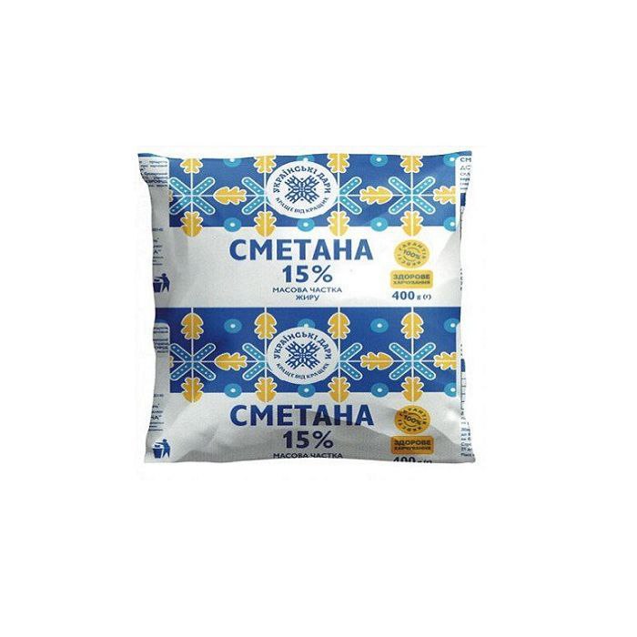 Сметана 15% плівка 350г